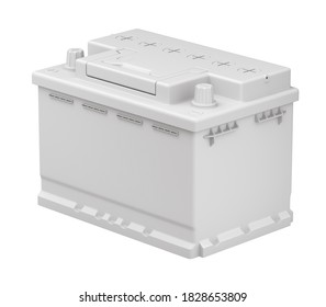 Clay Render Of Car Battery - 3D Illustration