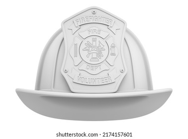 Clay Render Of Firefighter Helmet Isolated On White Background - 3D Illustration