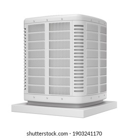 Clay render of heating and air conditioner unit on the stand - 3D illustration