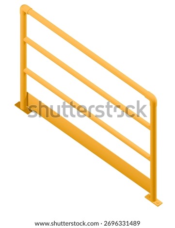 clean 3d render of a bolted floor-mounted machine guard or protective barrier, isometric view