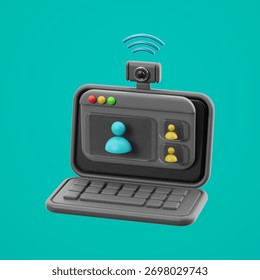 Clean 3D setup for webinars, virtual meetings, and remote training sessions.
