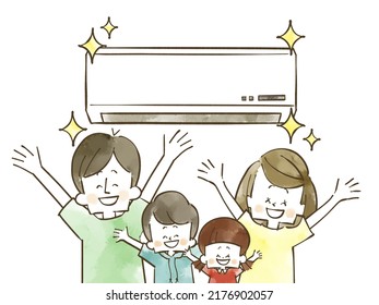 Clean Air Conditioning And Happy Family