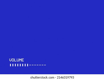 A Clean Blank TV Or VHS Screen Capture, With The Text Volume And Set Bars On The Bottom Part. Blue Background.
