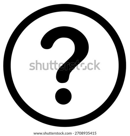 clean and bold question mark icon symbolizing inquiry, curiosity, help, confusion, and information requests. Perfect for FAQ pages, UI design, support systems, and general graphic design use.
