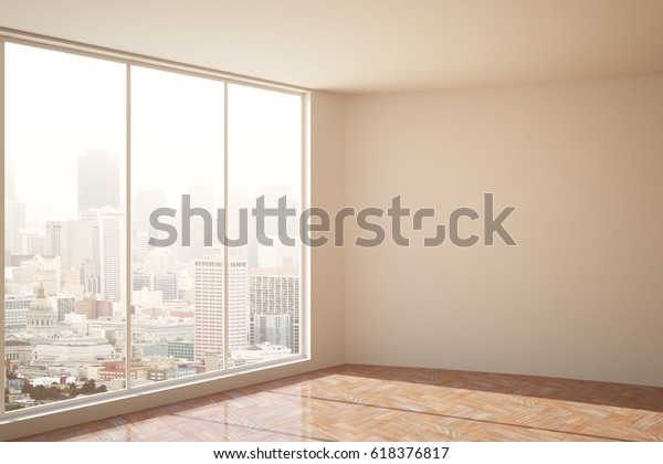 Download Clean Concrete Interior Blank Wall City Stock Illustration 618376817 PSD Mockup Templates