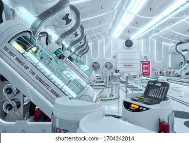 Clean Hibernation Chamber , 3d Illustration