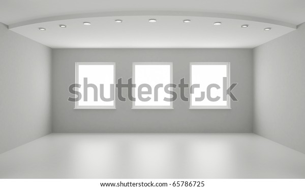 Clean Interior New White Room Clipping Stock Illustration