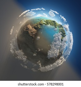 Clean Planet Against Dirty, 3d Illustration 