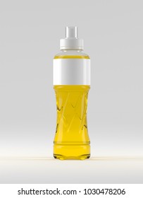 Clean Plastic Energy Drink Bottle, Soda, Juice, Lemonade Mockup, 3D Illustration 