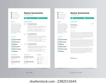 Clean Professional Resume and Cover Letter Template - Powered by Shutterstock