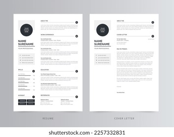 Clean Professional Resume or CV and Cover Letter Template - Powered by Shutterstock