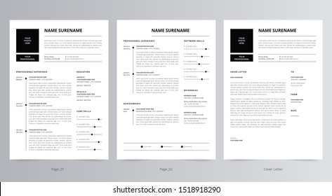 Clean Resume/CV (2 Page) And Cover Letter Template Design
