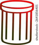 Clean simple red gradient trash can icon perfect for websites apps and presentations. Download this vector illustration now.