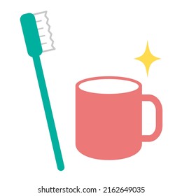 Clean Toothbrush And Gargle Cup