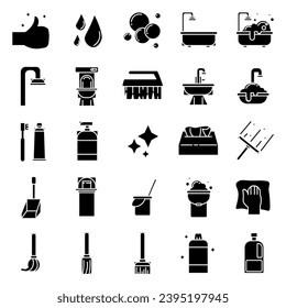Cleaning Message Icon in Solid Style Perfect for Any Purpose and Presentation or etc