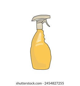 Cleaning spray bottle, orange color, house hold chemical container sample - Powered by Shutterstock