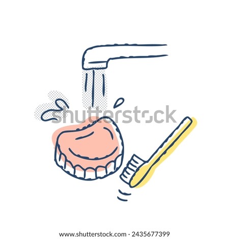 Cleaning and tooth brushing of complete dentures