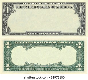 Clear 1 dollar banknote pattern for design purposes