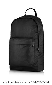 Clear Black Backpack On White Background, Mock Up, Realistic 3d Render                       