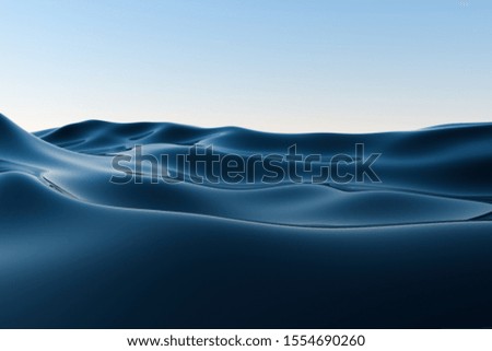 Clear blue ocean background, gradient water surface, 3d rendering. Computer digital drawing.