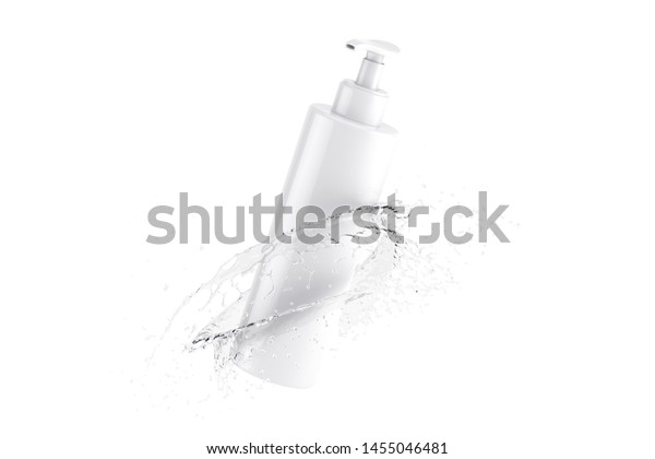 Download Clear Cosmetic Bottle Mockup Isolated Glossy Stock Illustration 1455046481