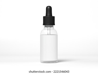 Clear Dropper Bottle 3d Mockup 1oz 2oz 4oz. 3d Rendering