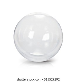 Clear Glass Ball 3D Illustration On White Background