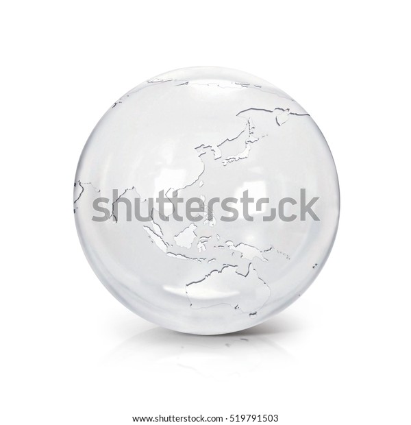 Clear Glass Globe 3d Illustration Asia Stock Illustration 519791503