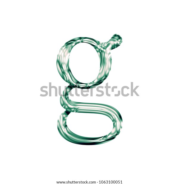 Clear Green Glass Letter G Lowercase Stock Illustration 1063100051