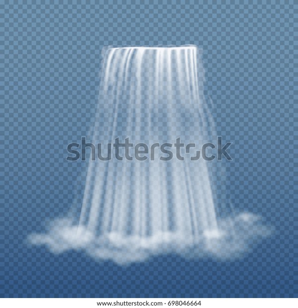 透明な背景に滝の澄んだ水流 滝の澄んだ流れ 自然の涼しい川の滝のイラトス のイラスト素材