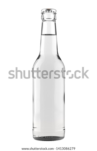 Download Clear White Glass Bottle Clear Liquid Stock Illustration 1413086279