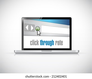 click through rate browser illustration design over a background