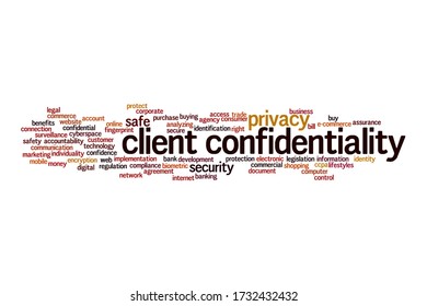 Client Confidentiality Cloud Concept On White Background