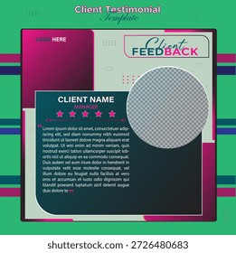  Client Testimonial customer feedback testimonial vector template, client review template layout design