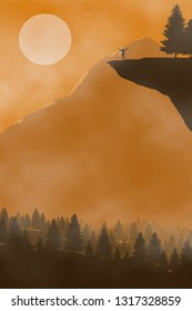 Cliff,Mountain and Forest view