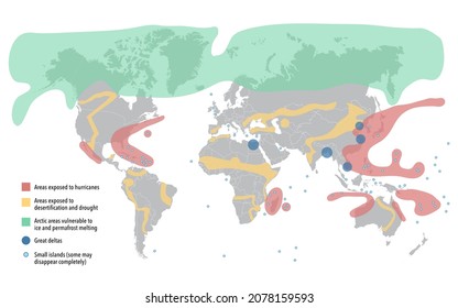 The Climate Change And Environmental Refugee World Map