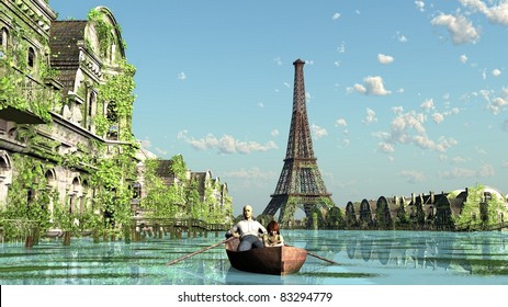 Climate Change Flood Paris France  Environmental Disaster