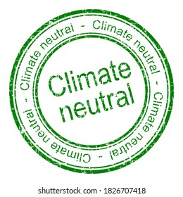 Climate Neutral Rubber Stamp - Illustration