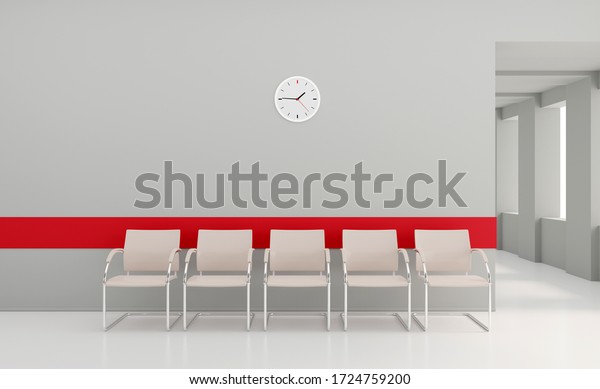 Clinic Waiting Room Space Corridor White Stock Illustration 1724759200