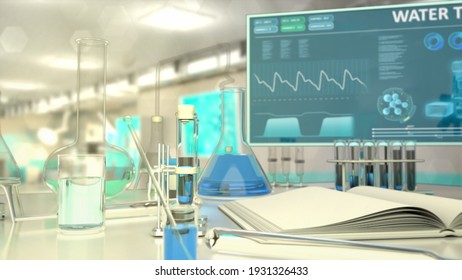 Clinical Drinkable Water Virus Test, Cg Medicine 3d Illustration