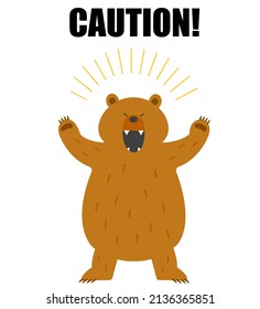 Clip Art Of Beware Of Bear.