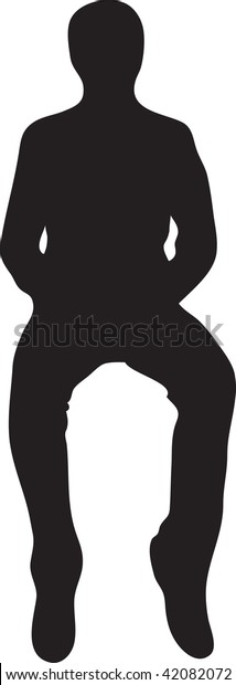 Clip Art Illustration Silhouette Man Sitting Stock Illustration 42082072