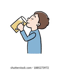 Clip Art Man Drinking Beer Stock Illustration 1885273972