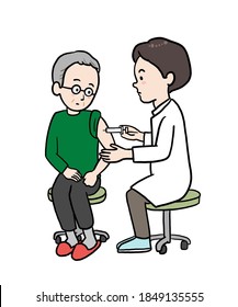 Clip Art Man Getting Injection Doctor Stock Illustration 1849135555 ...