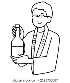 Clip Art Of Man Making Sake.