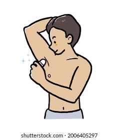 Clip Art Man Using Antiperspirant Stock Illustration 2006405297 ...