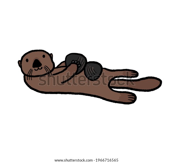 Clip Art Sea Otter Stock Illustration 1966716565 | Shutterstock