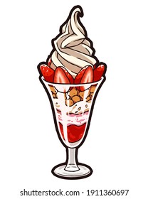 Clip Art Of Strawberry Parfait