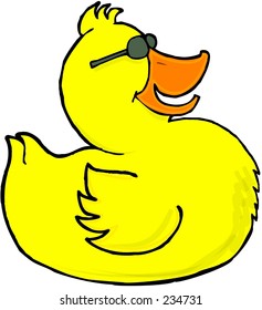 Clipart Illustration Of A Rubber Duck With Sunglasses