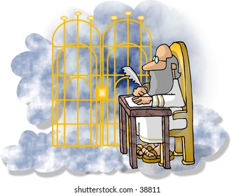 Clipart Illustration Of St Peter And The Pearly Gates